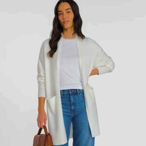 Time and Tru Sz S (4-6) White Open-Front Knit Cardigan Jacket